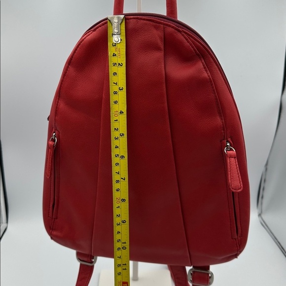 Osgoode Marley Teardrop Multi Zip Leather Backpack in Lipstick Red NWOT